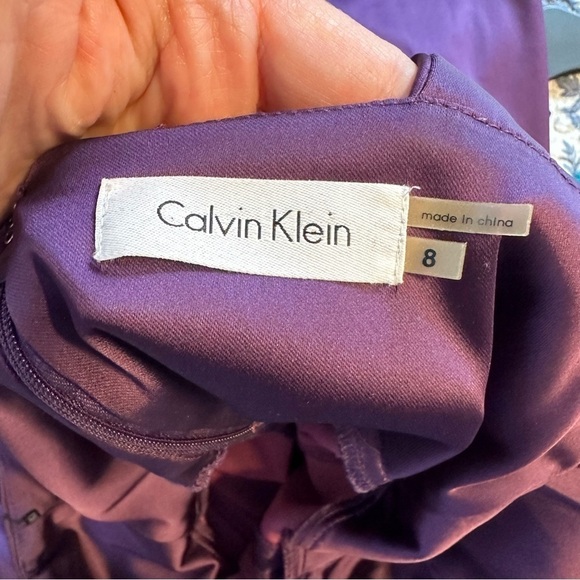 Calvin Klein Dress Deep Purple Prom Babydoll Fairy Formal Y2K Empire Waist Sz 8 - Picture 6 of 10